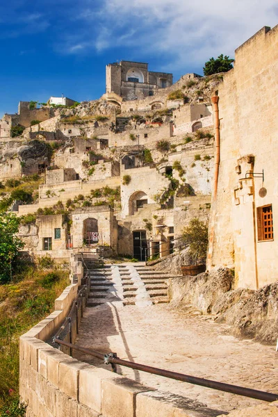 Sassi Matera Starobylé Jeskyně Obydlí Staré Části Matera Basilicata Region — Stock fotografie