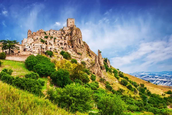 Village Abandonné Craco Région Basilicate Italie Photo De Stock