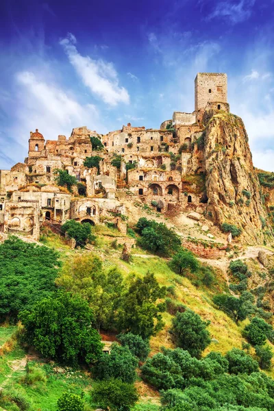 Das Verlassene Dorf Craco Basilikata Italien lizenzfreie Stockfotos