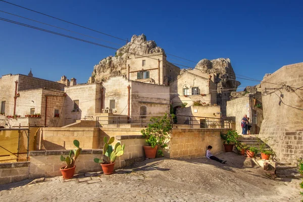 Die Altstadt Von Matera Unesco Weltkulturerbe Der Basilikata Italien lizenzfreie Stockbilder