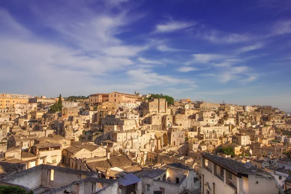 Oude Stad Matera Unesco World Heritage Site Basilicata Italië Rechtenvrije Stockafbeeldingen