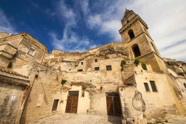 Oude Stad Matera Unesco World Heritage Site Basilicata Italië Stockafbeelding