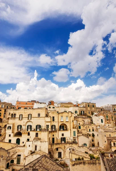 Oude Stad Matera Unesco World Heritage Site Basilicata Italië Stockafbeelding