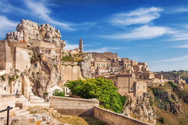 Sassi Matera Oude Grotwoningen Het Oude Deel Van Matera Basilicata Rechtenvrije Stockfoto's