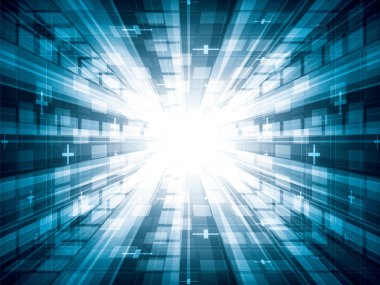 Sanal teknoloji vektör arka plan. Arka plan mavi.