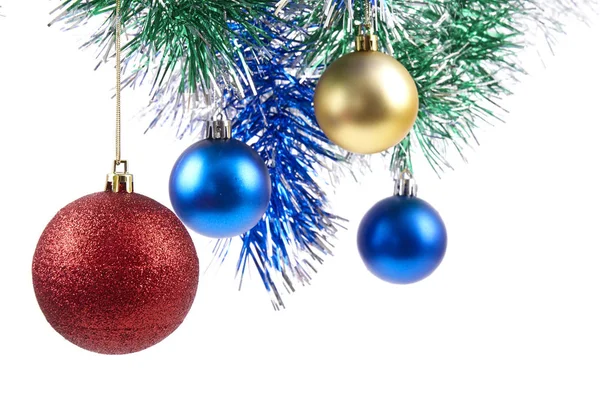 Beyaz Arka Plan Üzerinde Noel Süsler Noel Dekorasyonu Noel Top — Stok fotoğraf