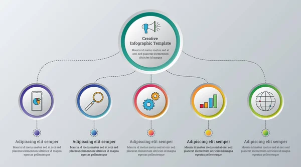 Creatieve Infographics Sjabloon Business Data Visualisatie Proces Grafiek Abstracte Elementen — Stockvector