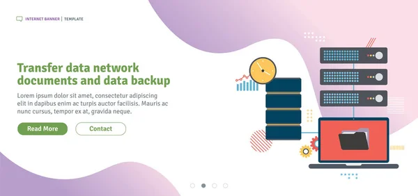 Datennetzwerk Dokumente Und Datensicherung Übertragen Dateifreigabe Gemeinsame Daten Und Dokumente — Stockvektor