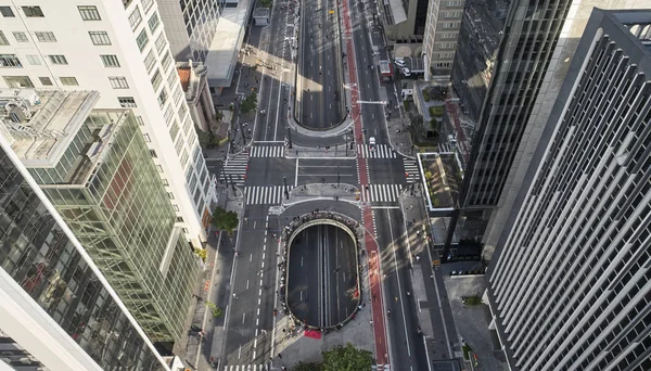 Αεροφωτογραφία Του Paulista Avenue Στην Πόλη Του Σάο Πάολο Βραζιλία — Φωτογραφία Αρχείου