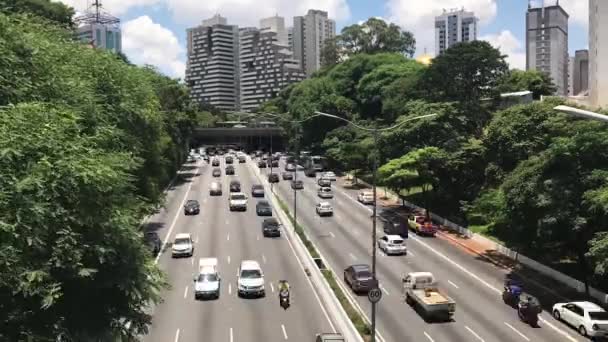 Time Lapse Cars Traffic Maio Avenue Sao Paulo City Brazil — Stock Video