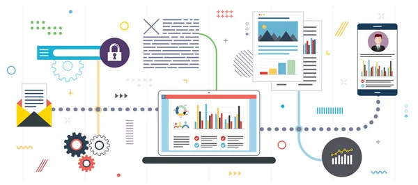 Gestão de projetos e análise de aplicações —  Vetores de Stock