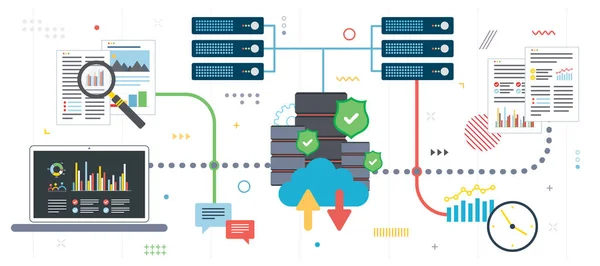 Cloud Computing, análisis de big data y minería de datos — Archivo Imágenes Vectoriales