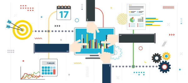 Estrategia de negocios y ganancias exitosa — Vector de stock