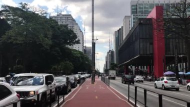 Bitirim, araba Rating Paulista Avenue, Sao Paulo şehir.