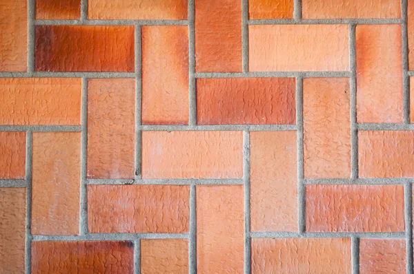 Wall with red rectangular ceramic. — Stock Photo, Image