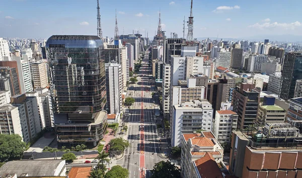 Avenida Paulista (Paulista Avenue), Sao Paulo city, Brazilië — Stockfoto