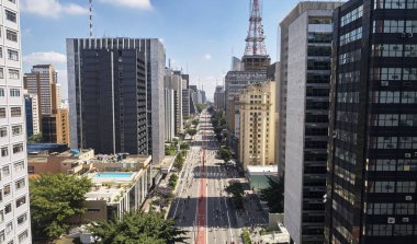 Avenida Paulista (Paulista avenue), Sao Paulo city, Brezilya
