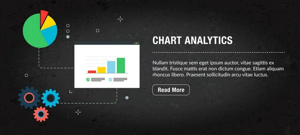 Chart analitika, banner Internet ikonok vektoros. — Stock Vector