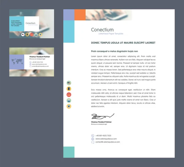 Corporate identity template, letterhead and business card.