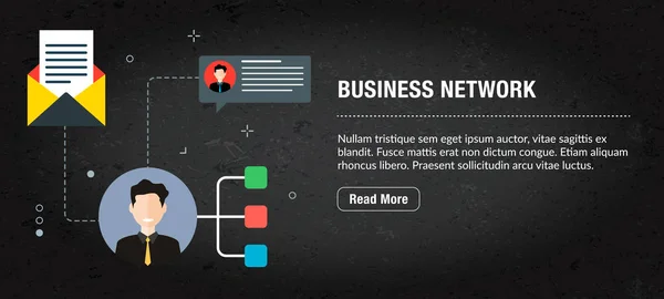Banner web, marketing digital empresarial con iconos en vector . — Vector de stock