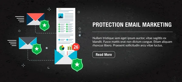 Protection email marketing, concept banner for internet.