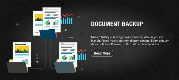 Concept banner voor document back-up voor Internet. — Stockvector