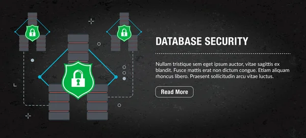 Banner de concepto de seguridad de base de datos para Internet . — Vector de stock