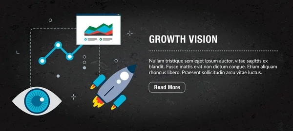 Banner de conceito de visão de crescimento para internet . —  Vetores de Stock