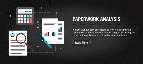 Papierwerk analyse concept banner voor Internet. — Stockvector