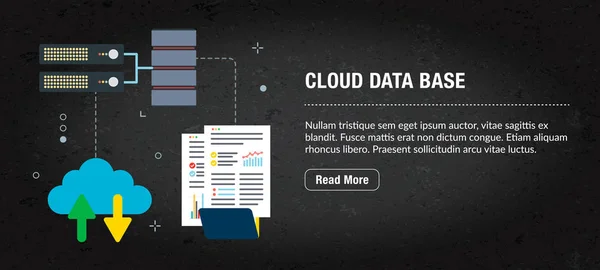 Cloud data base banner per internet . — Vettoriale Stock