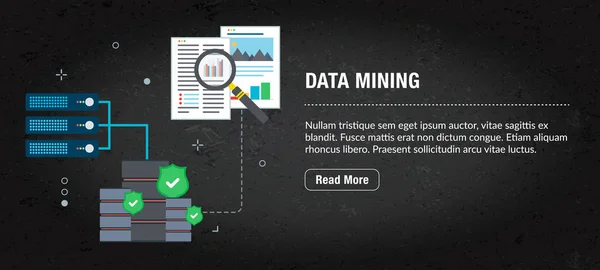 Data mining concept banner for internet. — Stock Vector