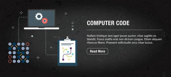 Bannière de concept de code informatique pour Internet . — Image vectorielle