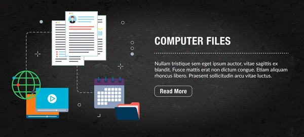 Datorfiler koncept banner för Internet. — Stock vektor