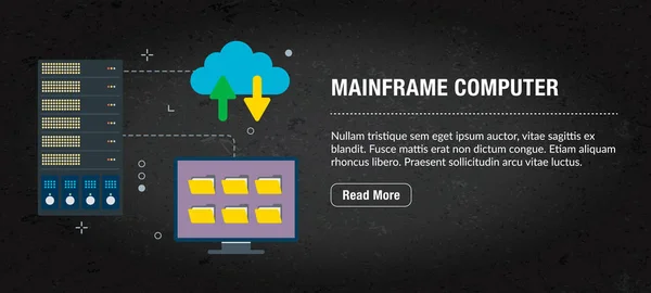 Banner de concepto de computadora de mainframe para Internet . — Archivo Imágenes Vectoriales