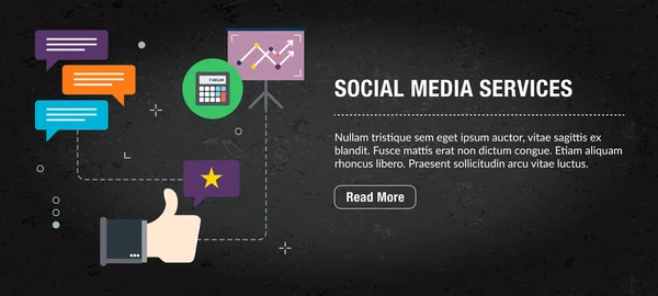 Banner de concepto de servicios de redes sociales para Internet . — Vector de stock