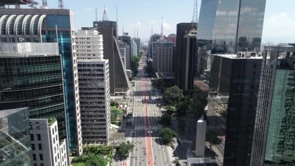 巴西圣保罗市Avenida Paulista Paulista大道 的空中景观 — 图库视频影像