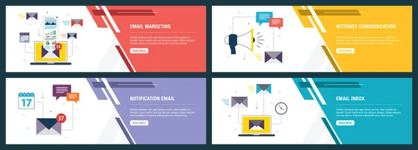 Email marketing e comunicação de negócios — Vetor de Stock