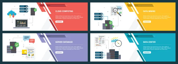 Cloud Computing, Data Mining und Rechenzentrum. — Stockvektor