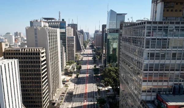 Letecký Pohled Avenida Paulista Paulista Avenue Městě Sao Paulo Brazílie — Stock fotografie