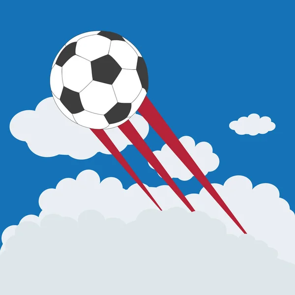 Voando Bola Futebol Vetor Fundo — Vetor de Stock