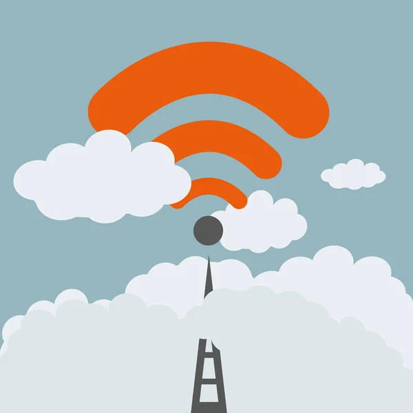 Wifi Segnale Internet Wireless — Vettoriale Stock