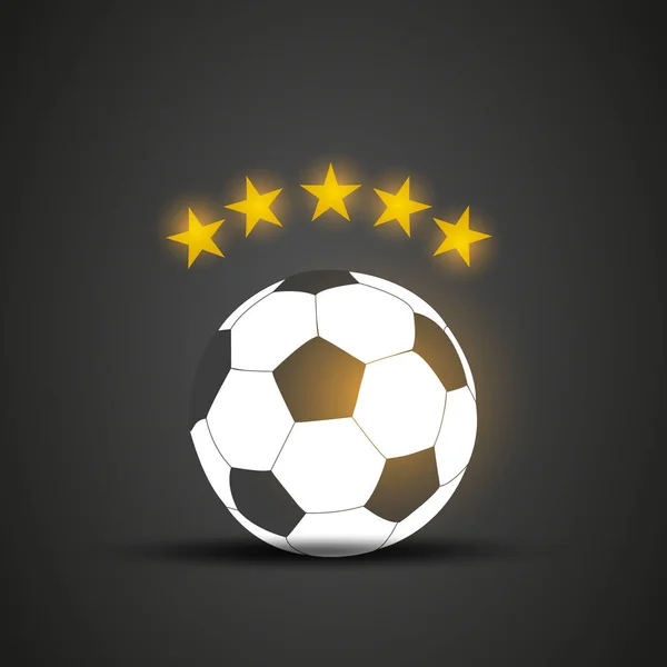 Five Star Soccer Ball — Stock Vector