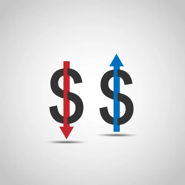 Dollar Increase Decrease Flat Icon
