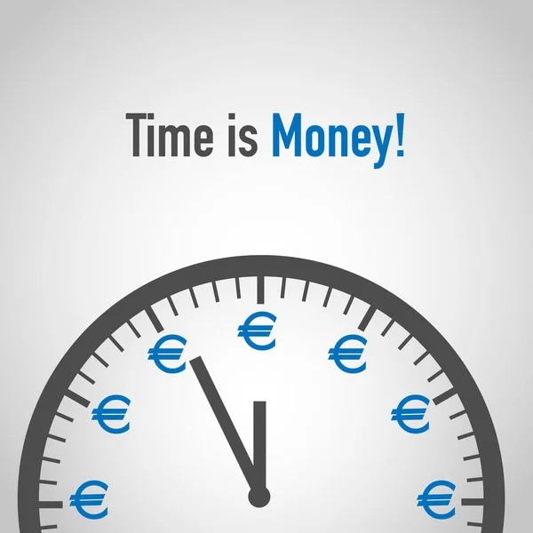 Idő Money Euro Koncepció — Stock Vector