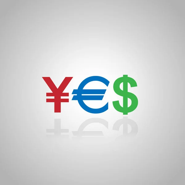 Yes Money Yen Euro Standards — стоковый вектор