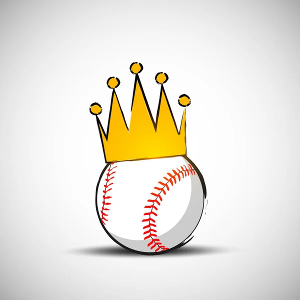 Bola Beisebol Com Coroa — Vetor de Stock
