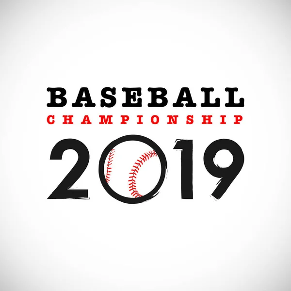Baseball Meisterschaft 2019 Mit Baseball — Stockvektor
