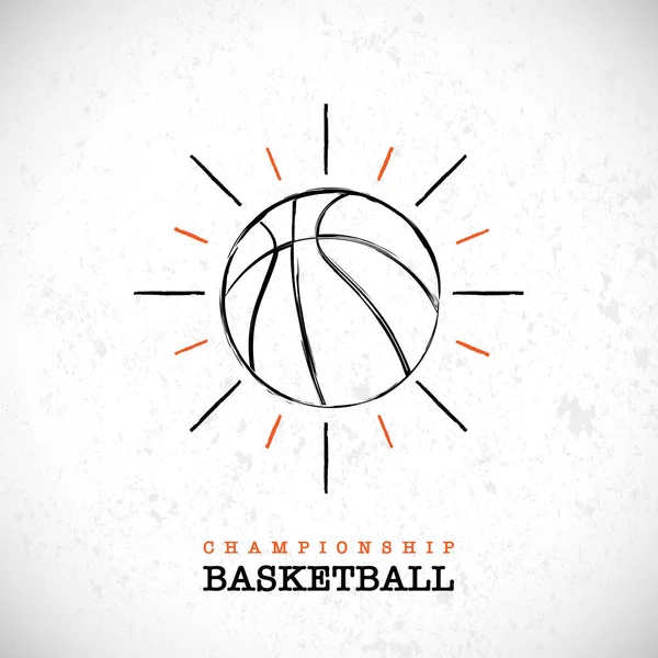 Fond Vectoriel Balle Basket Ball — Image vectorielle