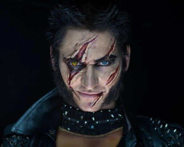 Professionell make-up varulv Wolverine — Stockfoto