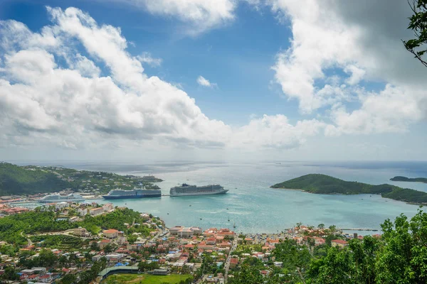 Tři Výletní Lodě Přístavu Svatého Tomáše Panenské Ostrovy — Stock fotografie